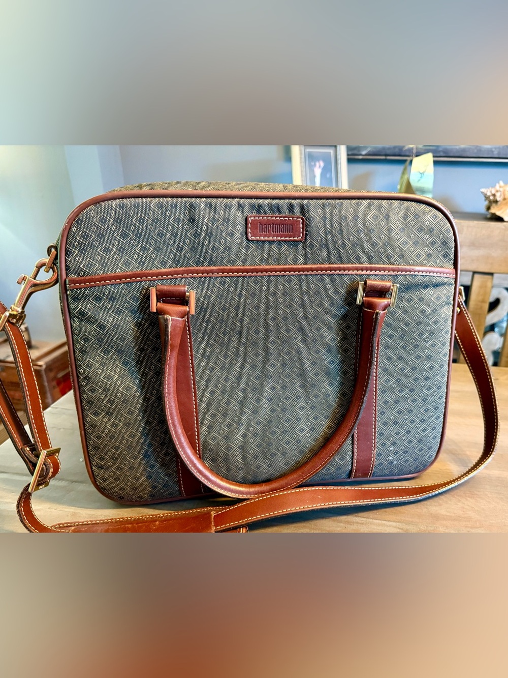 Hartmann Jacquard Print Travel Briefcase - Brown
